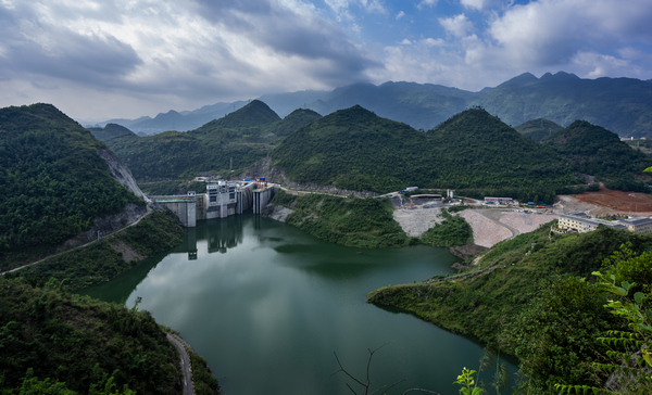 2019年10月20日馬嶺水利樞紐工程蓄水。徐浩攝 貴州省水利廳供圖