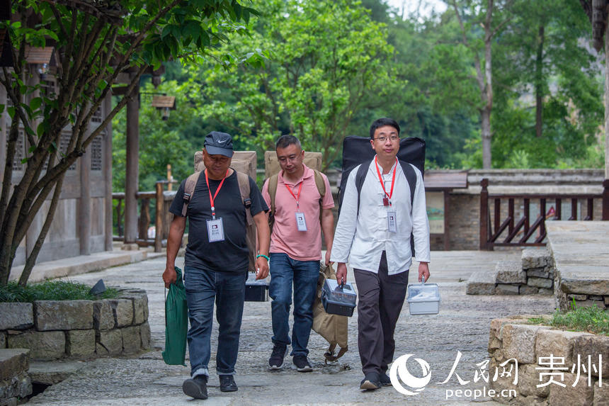 烏江寨中組團前來采風的畫家。人民網 陽茜攝