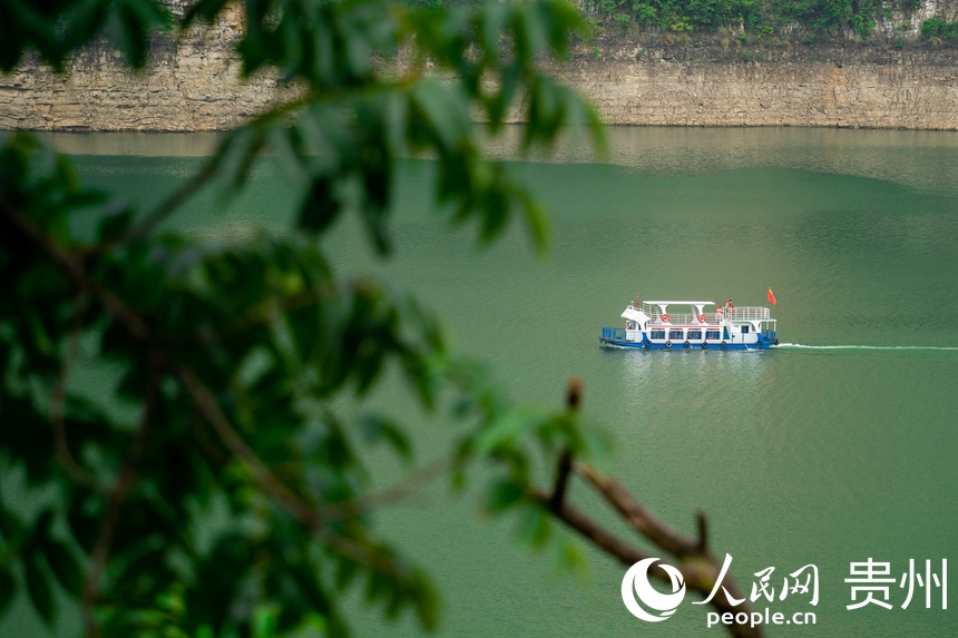 穿行于烏江江面的游輪。人民網 涂敏攝