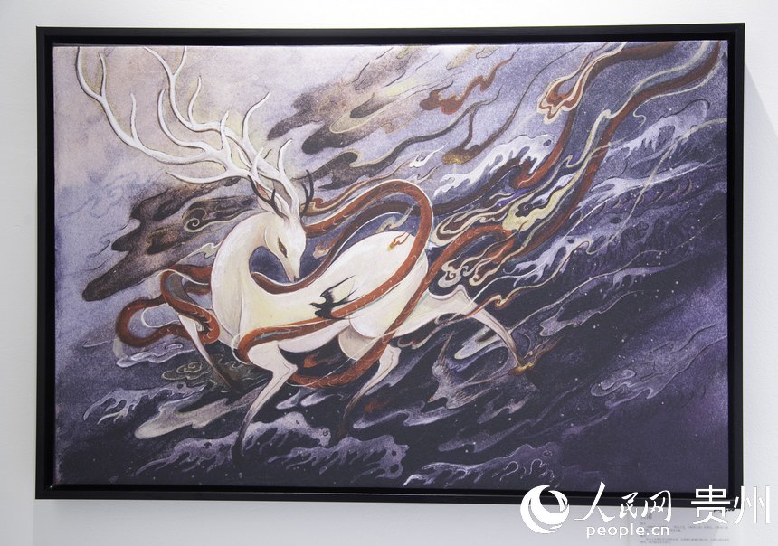 現(xiàn)場(chǎng)展出的部分作品。人民網(wǎng) 龍章榆攝