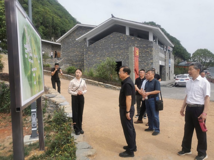 圖為在興義市威舍鎮紅軍村調研。