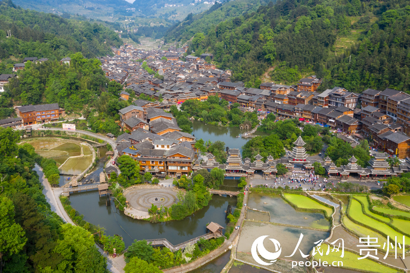 航拍貴州黎平肇興侗寨。人民網記者 涂敏攝