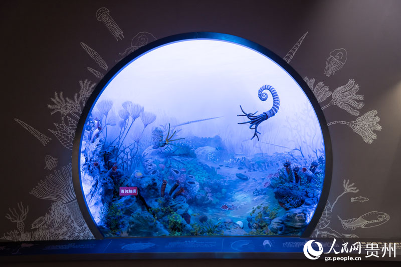 古生物生態場景還原展示。人民網 陽茜攝