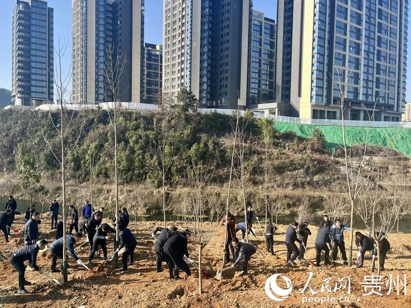 植樹現場氣氛熱烈。人民網 李麗萍攝