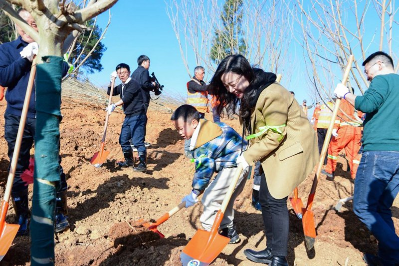 4、植樹(shù)現(xiàn)場(chǎng)。