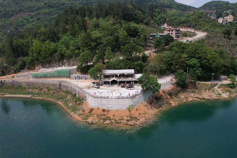 后山鎮幸福村紅色美麗村莊建設施工現場。