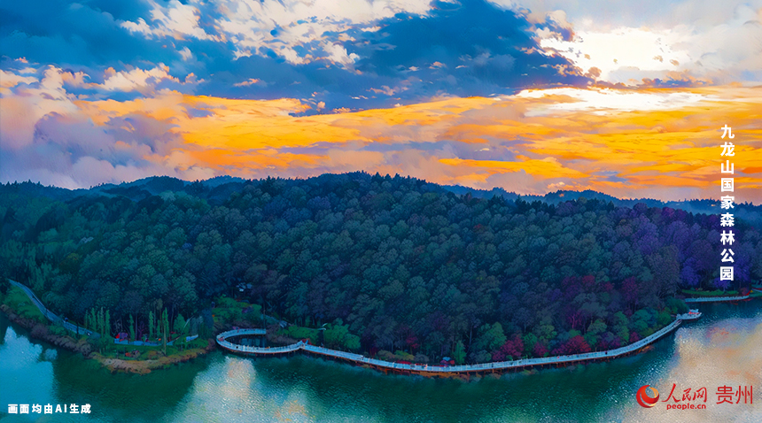 九龍山國家森林公園位于安順市以南20公里處，總面積125平方公里，森林面積64000余畝，景區內地形地貌獨特，九座山峰如龍頭昂首嘯吟，以山林顯勝著稱。