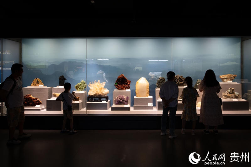 在貴州省地質博物館，游客正在參觀游覽。人民網記者 翁奇羽攝