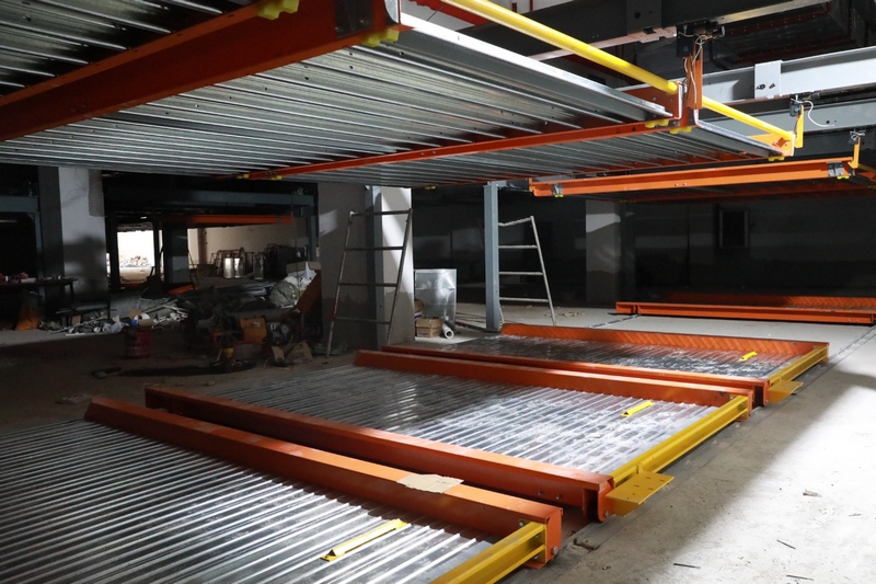 安裝完成的機械車位。彭克貴 攝