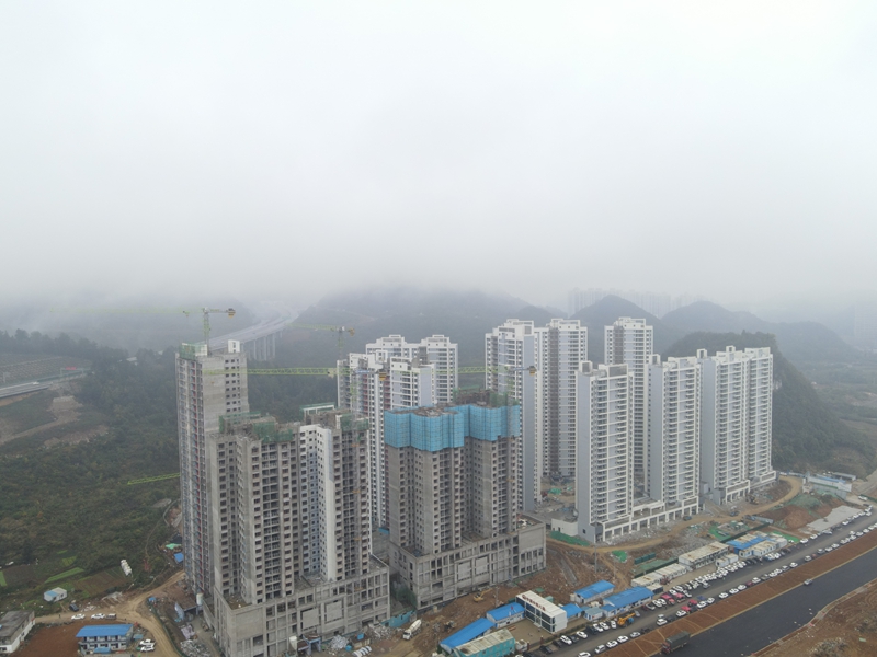 貴陽觀山湖區(qū)朱昌片區(qū)棚戶區(qū)城中村改造安置房現(xiàn)場。