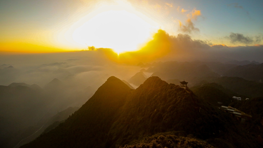 1月1日，貴州省六盤水市鐘山區梅花山度假公園。