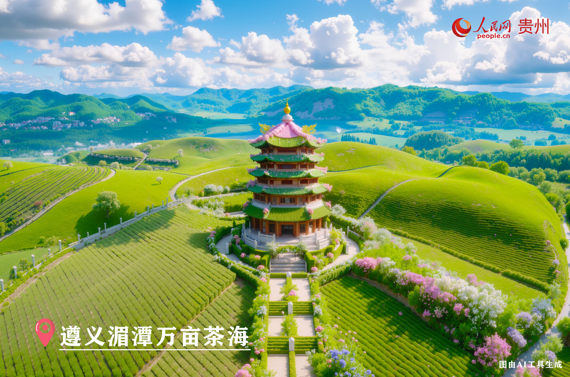 遵義湄潭萬畝茶海位于湄潭縣永興鎮等地,是世界最大的連片茶園,這里丘陵起伏,茶樹依勢種植,茶海碧波蕩漾,茶香四溢,是茶旅一體化的典范,也是游客體驗茶文化、欣賞田園風光的好去處。