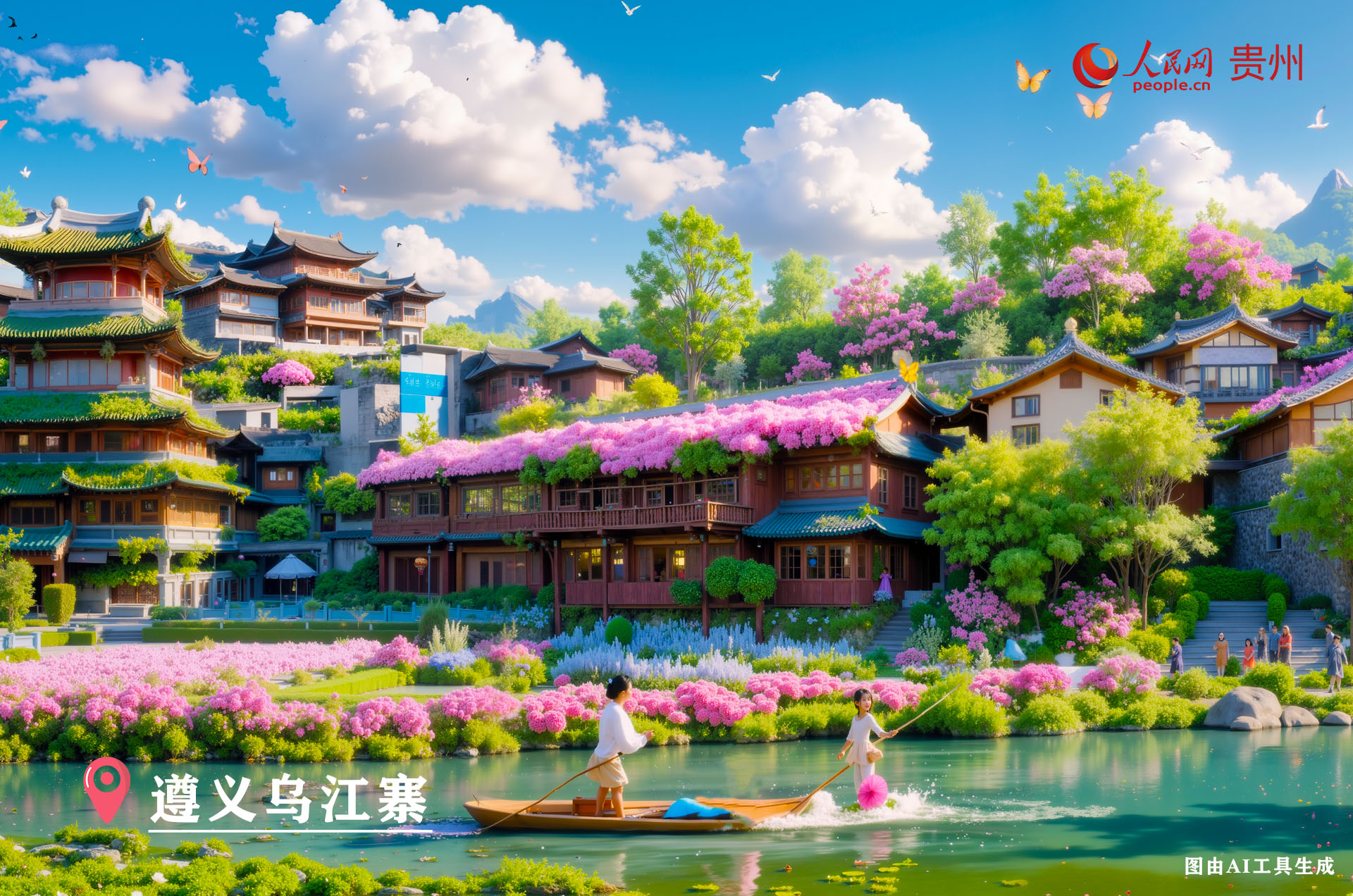 烏江寨位于遵義市播州區尚嵇鎮和新民鎮交界處。這里烏江河貫穿,有獨特黔北風光,建筑為黔北民居風格,景區集觀光、休閑、度假等多業態于一體。