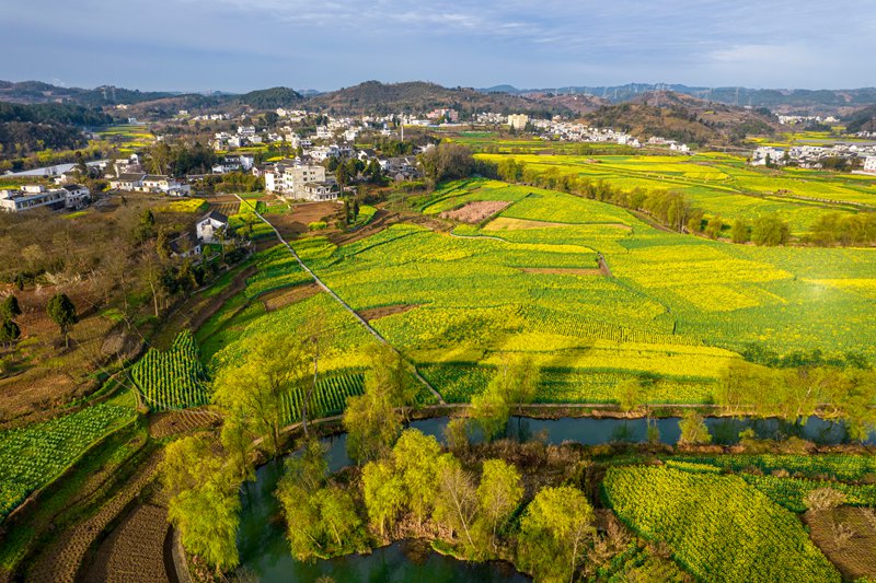 貴州省畢節(jié)市黔西市洪水鎮(zhèn)鄉(xiāng)村美景（無(wú)人機(jī)照片）。