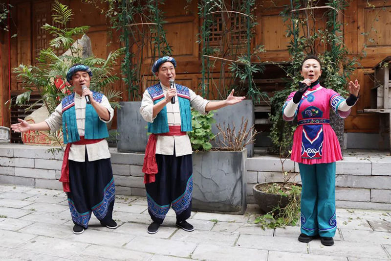 當地群眾演唱高腔大山歌。桐梓縣融媒體中心供圖