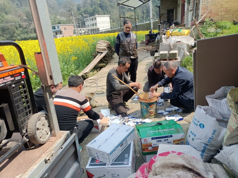 修文縣小箐鎮：無人機“飛防”顯身手 助力油菜穩產增收。