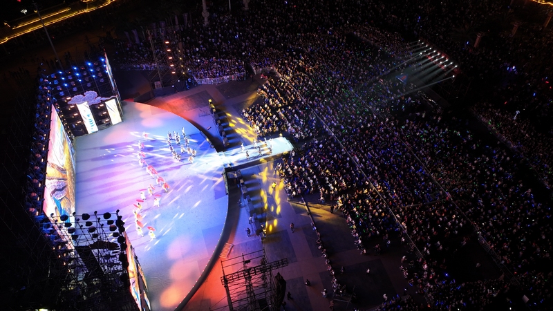 航拍2025年臺江苗族姊妹節開幕式。邰光政攝