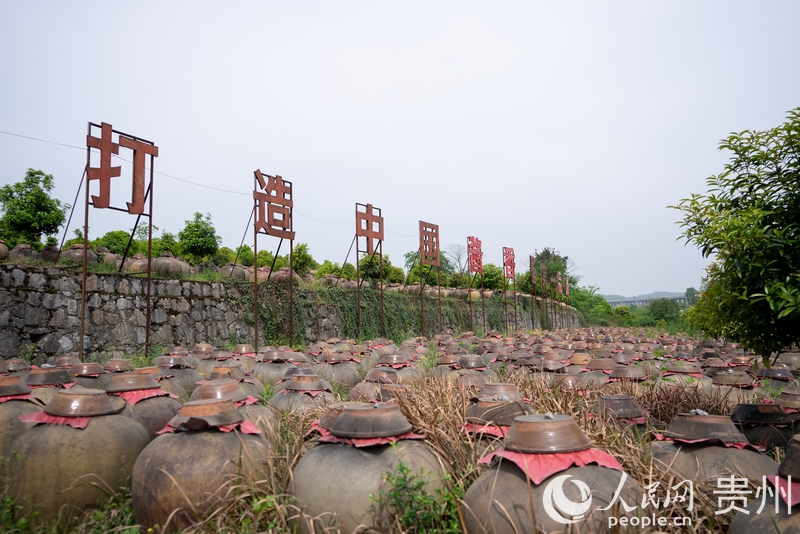 園區內正在發酵的醬香醋胚。人民網記者 涂敏攝