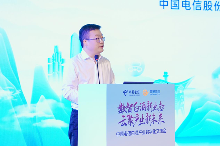 中國電信貴州公司副總經理沈光前致辭。