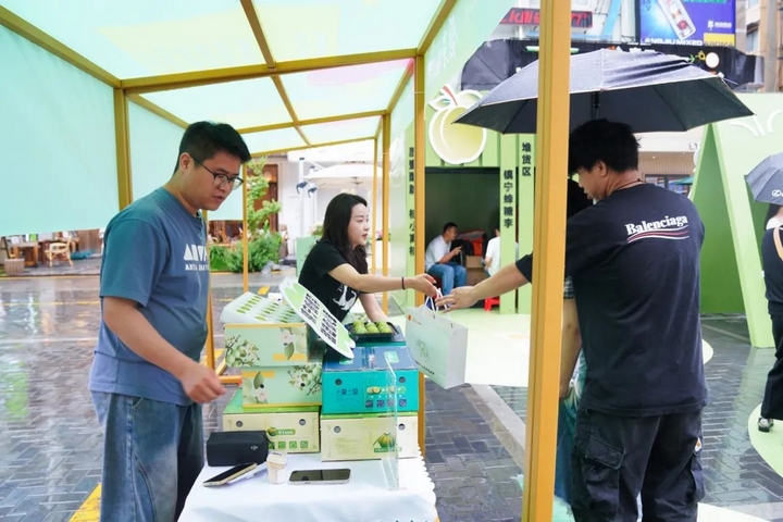 鎮(zhèn)寧蜂糖李亮相青云路步行街。