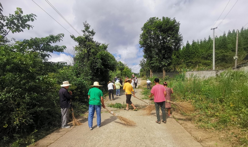 對房前屋后雜物、道路沿線垃圾開展“拉網式”清理。