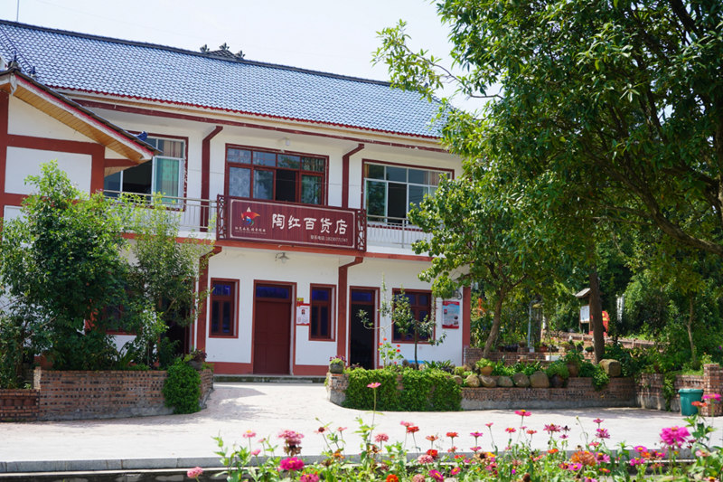 陶紅家干凈整潔的庭院。