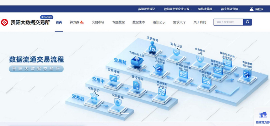 貴陽大數據交易所官網首頁截圖。貴州省大數據集團供圖