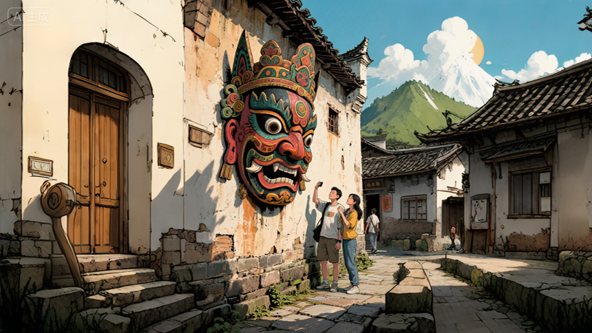 AI繪云峰屯堡 沉浸式體驗大明古韻。