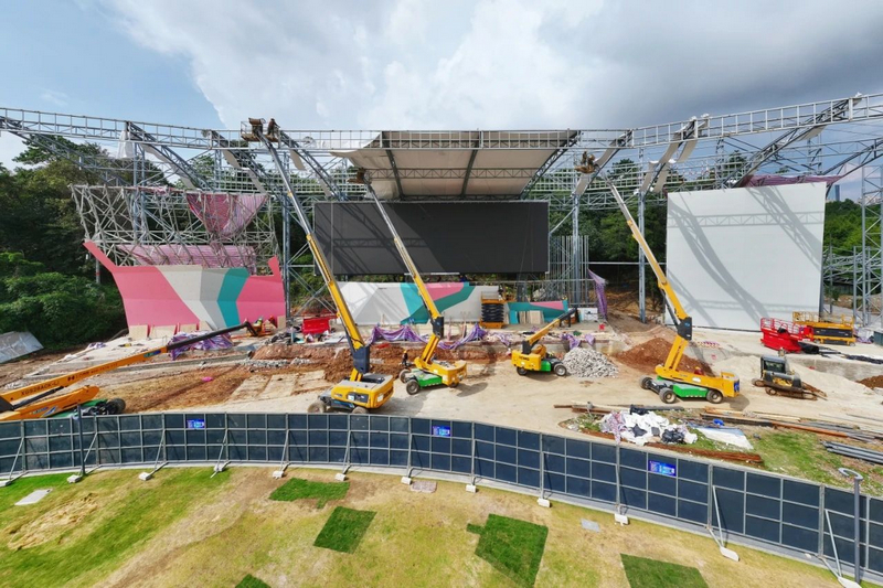 貴州·彩湖國際攀巖中心施工現(xiàn)場。觀山湖區(qū)融媒體中心供圖
