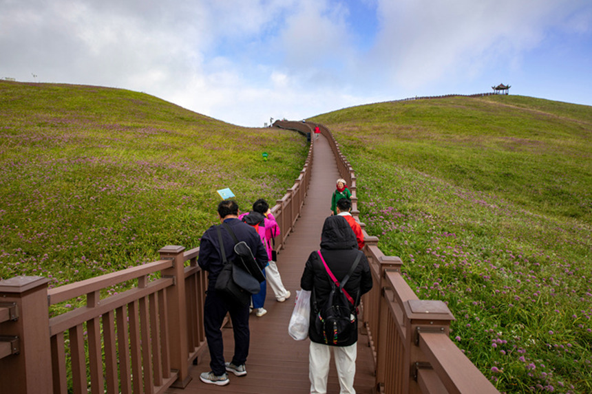 9月2日，游客在貴州省畢節市赫章縣阿西里西·韭菜坪景區觀賞游玩。陳春志 攝