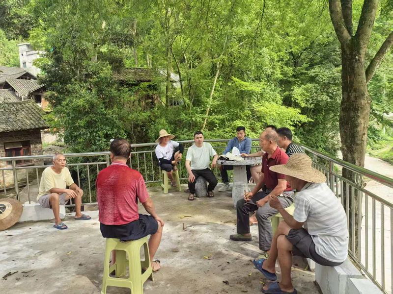 新龍村院壩會議現場。