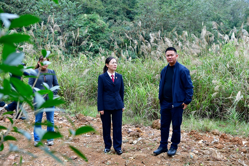 3 、 觀山湖區人民檢察院檢察官在庭審前到非法開采區域現場回訪。.jpg