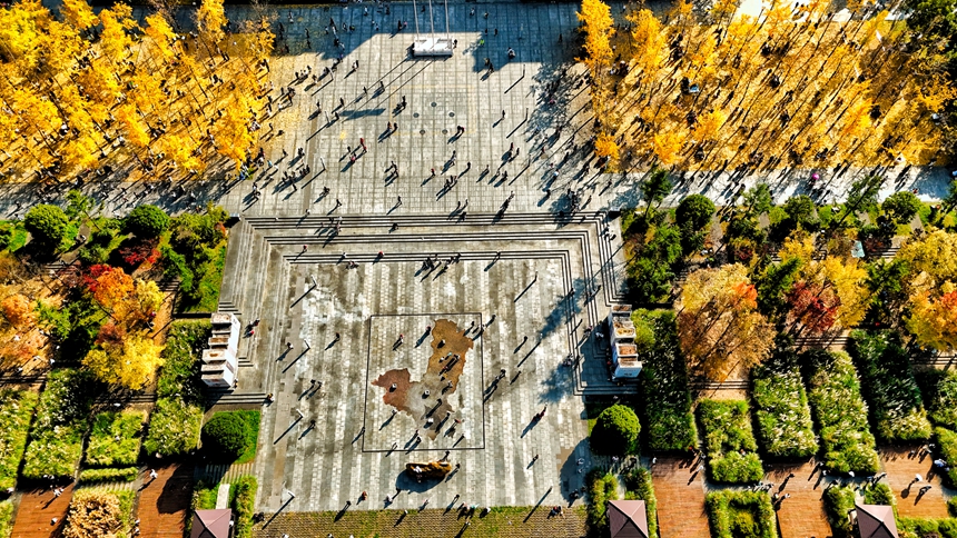 11月16日，六盤水明湖國家濕地公園旁的六盤水師范學院校園內游人如織。