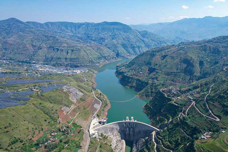 航拍國家電投貴州金元象鼻嶺水電站。楊平貴攝